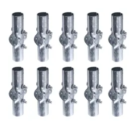 Plutreas 757603823399 10 Pack 1-3/8 Inch X Line Rail Clamp For Chain Link Fence Silver