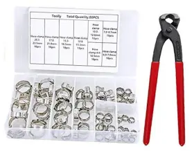 Puyi Ya0038a 80pcs 304 Stainless Steel Single Ear Hose Clamps 1/4 Inch -15/16 Adjustable Pex