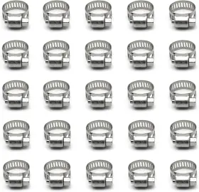 Qizpcer 726085018081 5/8 Wide Stainless Steel Preformed Band Clamp For 1 Hose - 25 Pack- H719-9-25k