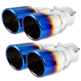 Rqg 9134ep-d3i 2pcs Dual Exhaust Tips 2.5 Inch Inlet 3.5 Outlet Tail Pipe Blue Rqg 9134ep-d3i 2pcs Dual Exhaust Tips 2.5 Inch Inlet 3.5 Outlet Tail Pipe Blue