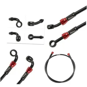 Ruianshishuangzixingjichebujianchang 761594277468 Motorcycle Brake Hose Braided 400-2400mm An3 B-600mm 23.6 Inches Black