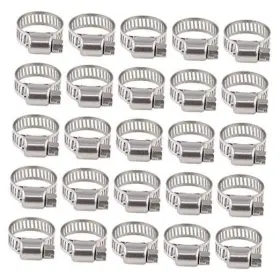 Rustark R-c-25 25-pcs Adjustable 13 To 19mm Range Worm Gear Hose Clamp Clips Fuel 13-19mm