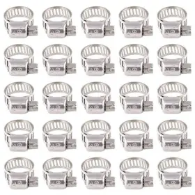 Rustark R-wg-25 25-pcs Adjustable 8 To 12mm Range Worm Gear Hose Clamp Clips Fuel Line 8-12mm