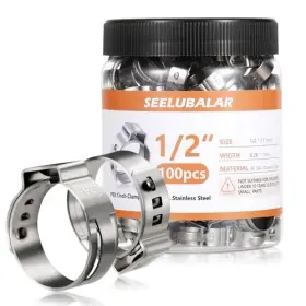 Seelubalar Drkg-100 100pcs 1/2 Inch 304 Stainless Steel Pex Cinch Clamp Rings For -100pcs