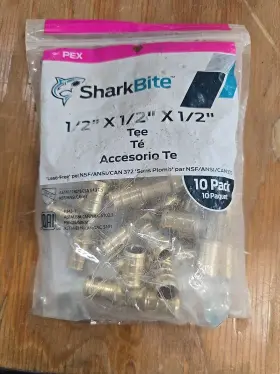 Sharkbite Uc362lfa10 10pc 1/2 Inch X Tee - Model #uc362lfa10