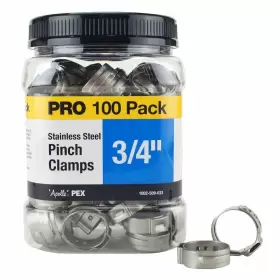 Sharkbite Uc955zj100 3/4 Inch Stainless Steel Pex Barb Pinch Clamp Jar 100-pack