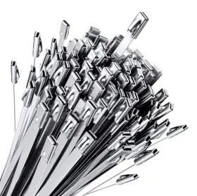 Sinlon Sn-2212 Chain Link Fence Ties 100pcs Multi-purpose Self-locking Metal Zip Stainl Sinlon Sn-2212 Chain Link Fence Ties 100pcs Multi-purpose Self-locking Metal Zip Stainl