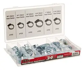 Star Asia Usa 802090453489 Tekz 45348 Hose Clamp Assortment - 34 Piece