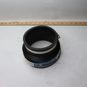 Supply Giant 6i59 Flexible Reducing Coupling With Stainless Steel Clamps Pvc Black