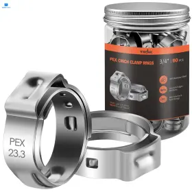 Trilink Tl0-004 3/4 Inch Pex Crimp Rings 60-pack 304 Stainless Steel Single 60pcs Trilink Tl0-004 3/4 Inch Pex Crimp Rings 60-pack 304 Stainless Steel Single 60pcs