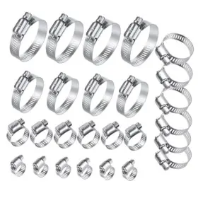 Tvkiadv F-015 26pcs Stainless Steel Hose Clamps Assortment Kit 1/4-2 In 6-51 Mm