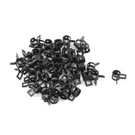 Unlorspy Unlorspy20230206-018 50 Pcs Spring Band Type Clamps Id Black Hose Clip For Fuel 6mm 1/4inch