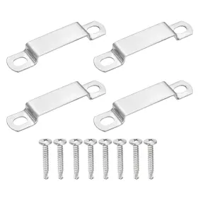 Uxcell 614462270682 4pcs 50x10mm U Shape Square Tube Clamp With Phillips Head Self Drilling Screws