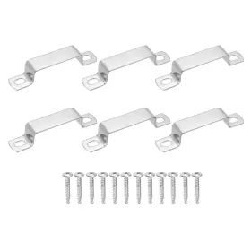Uxcell 614462271504 6pcs 60x20mm U Shape Square Tube Clamp With Phillips Head Self Drilling Screws