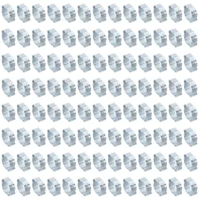 Uxcell 619668419866 100pack 13-15mm Double Ear Hose Clamp Galvanized Steel O Clip Crimp Rings