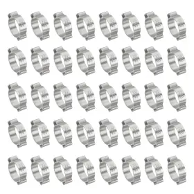 Uxcell 619668420121 40pack 40-23mm Double Ear Hose Clamp 304 Stainless Steel O Clip Crimp Rings