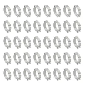 Uxcell 619668420145 40pack 23-27mm Double Ear Hose Clamp 304 Stainless Steel O Clip Crimp Rings