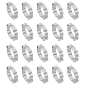 Uxcell 619668420152 20pack 25-28mm Double Ear Hose Clamp 304 Stainless Steel O Clip Crimp Rings