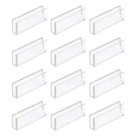 Uxcell 632702645441 12pcs Plastic Glass Connector 5mm 180 Degree Transparent To Clamp