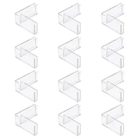 Uxcell 632702645526 12pcs Plastic Glass Connector 3mm L Shaped Transparent To Clamp