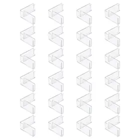 Uxcell 632702645557 24pcs Plastic Glass Connector 3mm L Shaped Transparent To Clamp