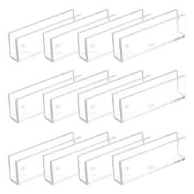 Uxcell 632702733698 12pcs Plastic Glass Connector 6mm 180 Degree Transparent To Clamp