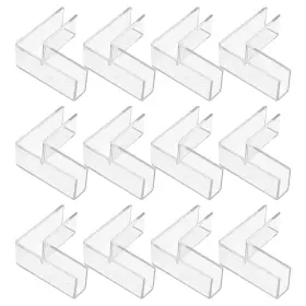Uxcell 632702733711 12pcs Plastic Glass Connector 8mm L Shaped Transparent To Clamp