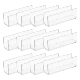 Uxcell 632702733841 12pcs Plastic Glass Connector 10mm 180 Degree Transparent To Clamp