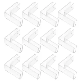Uxcell 632702733896 12pcs Plastic Glass Connector 6mm L Shaped Transparent To Clamp