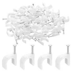 Uxcell 649603612717 100pcs Half Clamp J-hook With Nail 14mm Circular Single Cable Wire Clips Uxcell 649603612717 100pcs Half Clamp J-hook With Nail 14mm Circular Single Cable Wire Clips