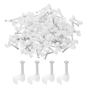 Uxcell 649603612731 200pcs Half Clamp J Hook With Nail 4mm Square Single Cable Wire Clips Uxcell 649603612731 200pcs Half Clamp J Hook With Nail 4mm Square Single Cable Wire Clips