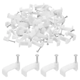 Uxcell 649603612960 100pcs Half Clamp J-hook With Nail 14mm Square Single Cable Wire Clips Uxcell 649603612960 100pcs Half Clamp J-hook With Nail 14mm Square Single Cable Wire Clips