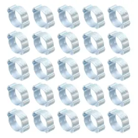 Uxcell 656320851879 50 Pack 13-15mm Double Ear Hose Clamp Galvanized Steel O Clip Crimp Silver