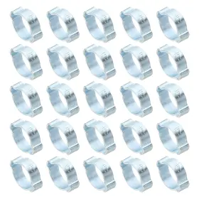 Uxcell 656320851893 50 Pack 14-17mm Double Ear Hose Clamp Galvanized Steel O Clip Crimp Silver