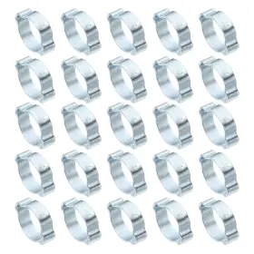 Uxcell 656320851978 50 Pack 20-23mm Double Ear Hose Clamp Galvanized Steel O Clip Crimp Silver