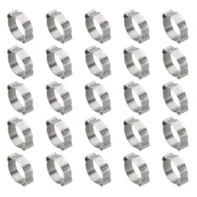 Uxcell 656320852234 30 Pack 17-20mm Double Ear Hose Clamp 304 Stainless Steel O Clip Crimp Rings