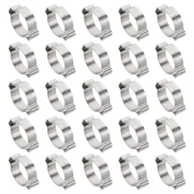 Uxcell 656320852296 30 Pack 20-23mm Double Ear Hose Clamp 304 Stainless Steel O Clip Crimp Rings