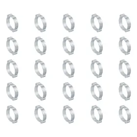 Uxcell 666381960168 25 Pack 31-34mm Double Ear Hose Clamp Galvanized Steel O Clip Crimp Rings