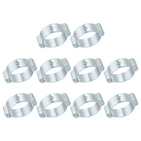 Uxcell 680811541345 30pcs 14-17mm Double Ear Hose Clamp Galvanized Steel Crimp Rings