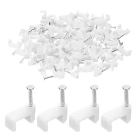 Uxcell 693974316934 100 Pcs 9mm Square Single Nail Cable Clips J-hook With Wire Uxcell 693974316934 100 Pcs 9mm Square Single Nail Cable Clips J-hook With Wire