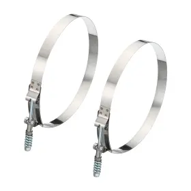 Uxcell 703820424451 2 Pack T-bolt Hose Clamps 304 Stainless Steel Clamp For 7 Inch Id