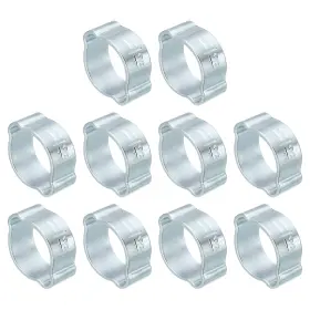 Uxcell 724117409692 30 Pack 11-13mm Double Ear Hose Clamp Galvanized Steel Crimp Rings