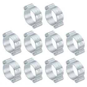 Uxcell 724117409715 30 Pack 13-15mm Double Ear Hose Clamp Galvanized Steel Crimp Rings