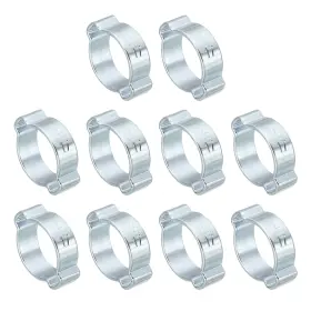 Uxcell 724117409739 30 Pack 14-17mm Double Ear Hose Clamp Galvanized Steel Crimp Rings