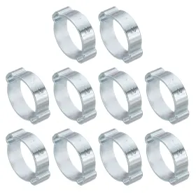 Uxcell 724117409777 30 Pack 17-20mm Double Ear Hose Clamp Galvanized Steel Crimp Rings