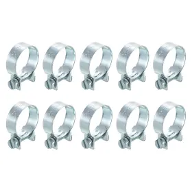 Uxcell 745060596796 10pcs Mini Fuel Line Pipe Hose Clamp Clip Adjustable 22-24mm Zinc Plated