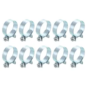 Uxcell 745060596819 10pcs Mini Fuel Line Pipe Hose Clamp Clip Adjustable 24-26mm Zinc Plated