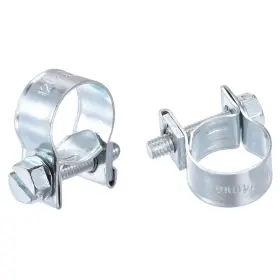 Uxcell 782685386098 10pcs 12-14mm Mini Fuel Injection Hose Clamp Zinc Plated Steel Line