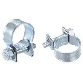 Uxcell 782685386128 14-16mm Mini Fuel Injection Hose Clamp Zinc Plated Steel Line 10pcs