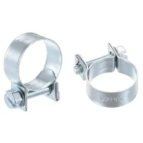 Uxcell 782685386210 18-20mm Mini Fuel Injection Hose Clamp Zinc Plated Steel Line 20pcs